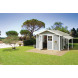 Lodge garden shed 11m² ligth gray with porch roof-2